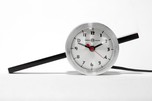 Gilbert Rohde Clock 6351 in Spun Aluminum with Black Alumilite Finish - Rare